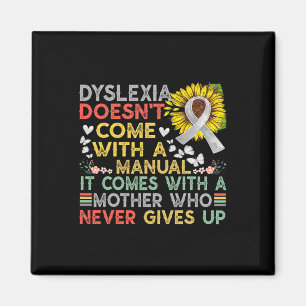 Awareness Mother Dyslexic Warrior Vintage Magnet
