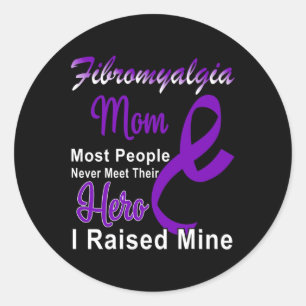 Awareness Mum Purple Ribbon Mother Support  Classic Round Sticker