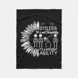 Awareness Not Disability Different Dabbing Skeleto Fleece Blanket