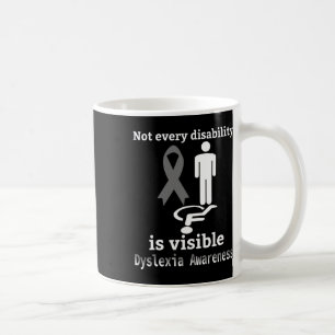 Awareness October Silver Ribbon Dyslexic Teacher 1 Coffee Mug
