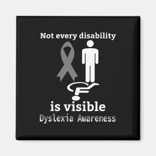 Awareness October Silver Ribbon Dyslexic Teacher 1 Magnet