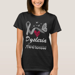Awareness October Silver Ribbon Dyslexic Teacher T-Shirt
