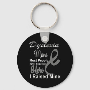 Awareness October Silver Ribbon Mum Support  Key Ring