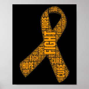 Awareness Orange Fight Hope Cure Ribbon Poster