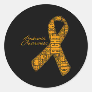 Awareness Orange Ribbon Fight Hope Cure  Classic Round Sticker