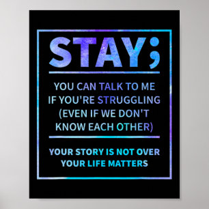 Awareness Prevention Semicolon Mental Health Poster