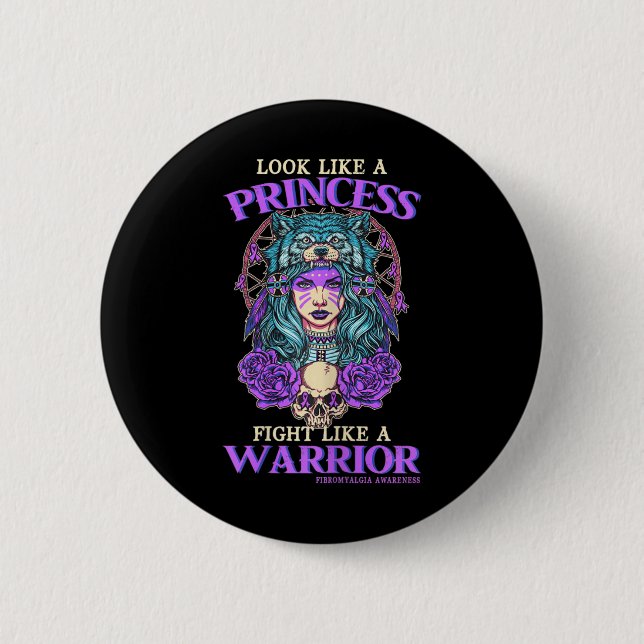 Awareness Princess Fight Like A Warrior  6 Cm Round Badge (Front)