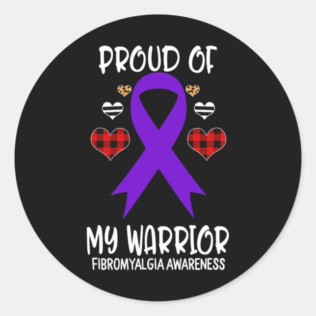 Awareness Proud Of My Warrior  Classic Round Sticker (Front)