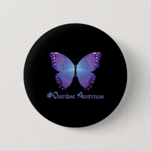 Awareness Purple Butterfly Drug Addiction Recovery 6 Cm Round Badge