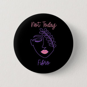 Awareness Purple Fibro Woman Face Line Art  6 Cm Round Badge