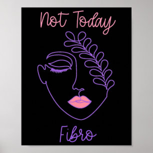 Awareness Purple Fibro Woman Face Line Art Poster