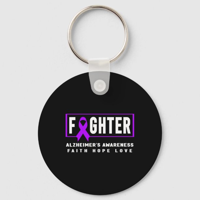 Awareness - Purple Heimer’s Fighter  Key Ring (Front)