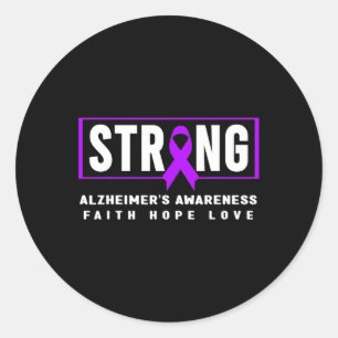 Awareness - Purple Heimer’s Strong Classic Round Sticker