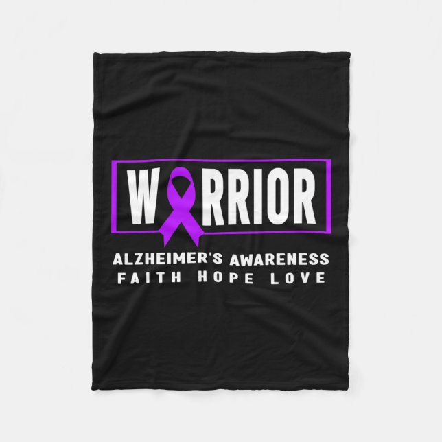 Awareness - Purple Heimer’s Warrior  Fleece Blanket (Front)