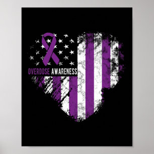 Awareness Purple Ribbon Drug Addiction 1  Poster