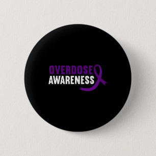 Awareness Purple Ribbon Drug Addiction Recovery  6 Cm Round Badge