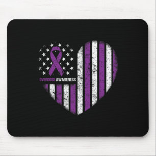 Awareness Purple Ribbon Durg Addiction Mouse Pad