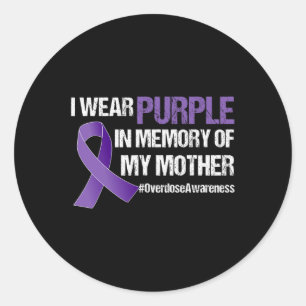 Awareness Purple Ribbon Memory Of My Mother Classic Round Sticker