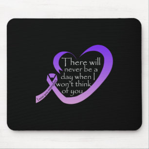Awareness Purple Ribbon  Mouse Pad