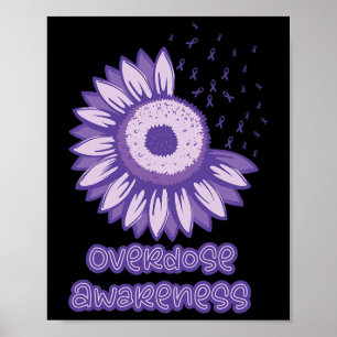 Awareness Purple Ribbon Opioid Poster