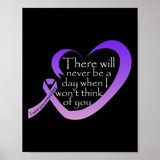Awareness Purple Ribbon  Poster (Front)