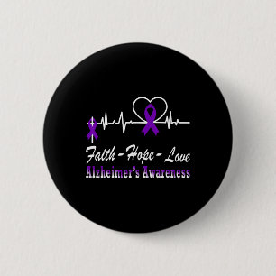 Awareness Purple Ribbon The End Of Heimer's 6 Cm Round Badge