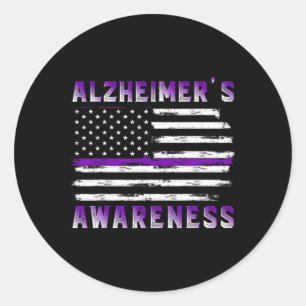 Awareness Purple Ribbon The End Of Heimers Classic Round Sticker