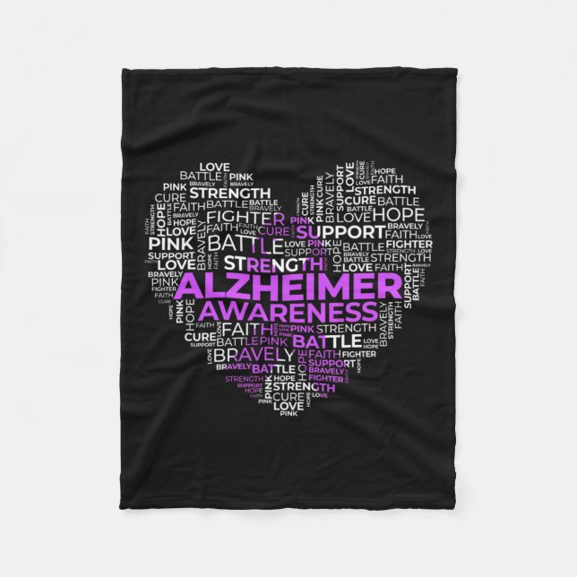 Awareness Purple Ribon  Fleece Blanket (Front)