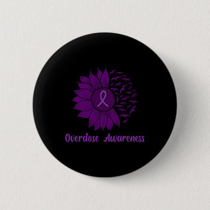 Awareness Purple Sunflower 6 Cm Round Badge