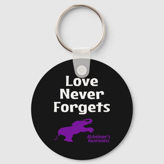 Awareness Purple Support Love Never Forgets  Key Ring (Front)