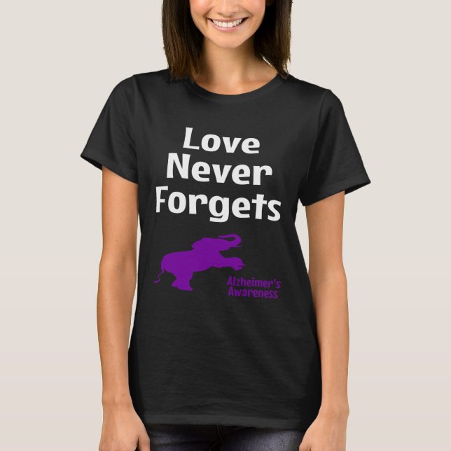 Awareness Purple Support Love Never Forgets  T-Shirt (Front)