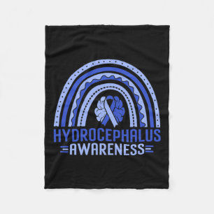 Awareness Rainbow Blue Ribbon Warrior Support Fleece Blanket