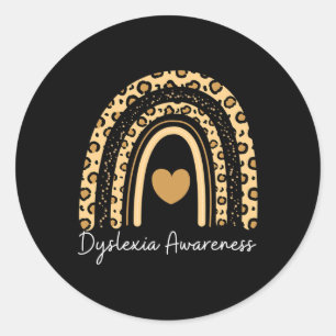 Awareness Rainbow Leopard  Classic Round Sticker