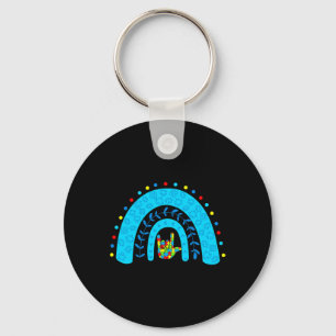 Awareness Rainbow Support Puzzle Love Sign Languag Key Ring
