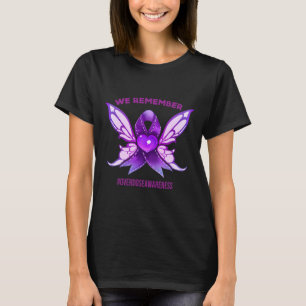 Awareness Remember Purple Ribbon End Addiction  T-Shirt