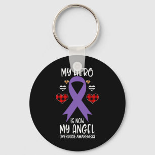 Awareness Remembrance Hero Is Now My Angel  Key Ring