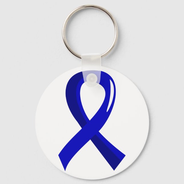 Awareness Ribbon 3 Guillain Barre Syndrome Key Ring (Front)