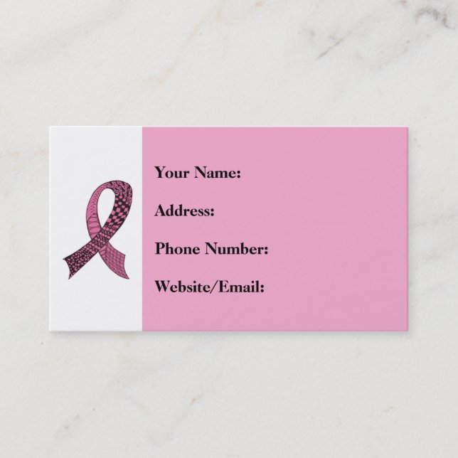 Awareness Ribbon Any Colour Mix and Match Business Card (Front)