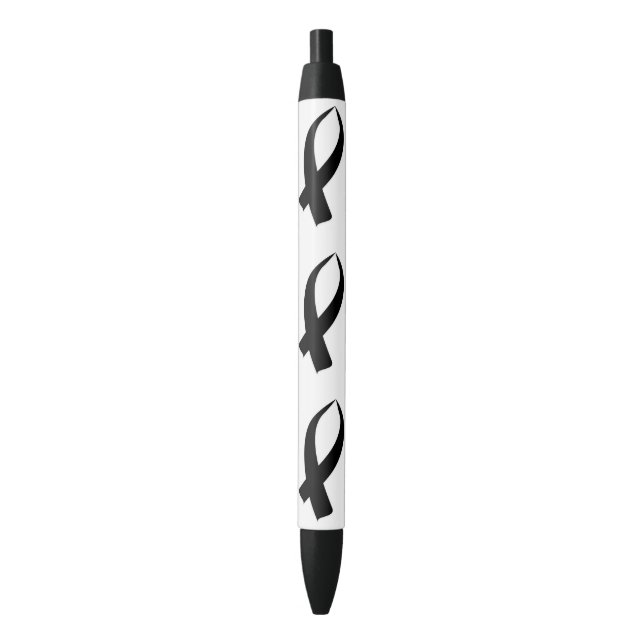 Awareness Ribbon Black Ink Pen (Front Vertical)