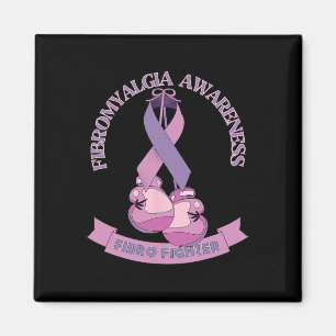 Awareness Ribbon Boxing Gloves Fibro Fighter  Magnet