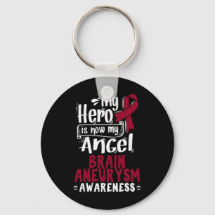 Awareness Ribbon Brain Aneurysm Key Ring