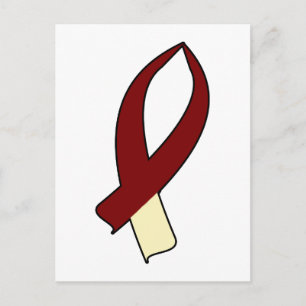 Awareness Ribbon (Burgundy & Cream) Postcard