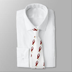 Awareness Ribbon (Burgundy & Cream) Tie