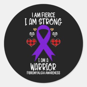 Awareness Ribbon I Am Fierce Strong Warrior Leo  Classic Round Sticker