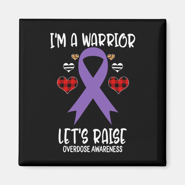 Awareness Ribbon I'm Warrior Let's Raise Support  Magnet (Front)