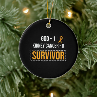 Awareness Ribbon Kidney Cancer Ceramic Tree Decoration