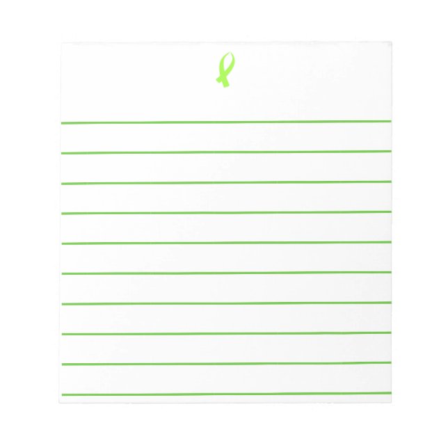 Awareness Ribbon (Lime Green) Notepad (Front)
