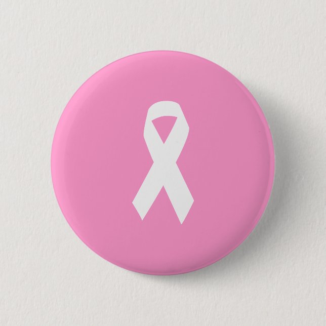 Awareness Ribbon on Pink 6 Cm Round Badge (Front)