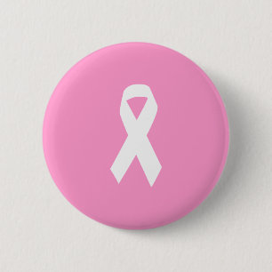 Awareness Ribbon on Pink 6 Cm Round Badge