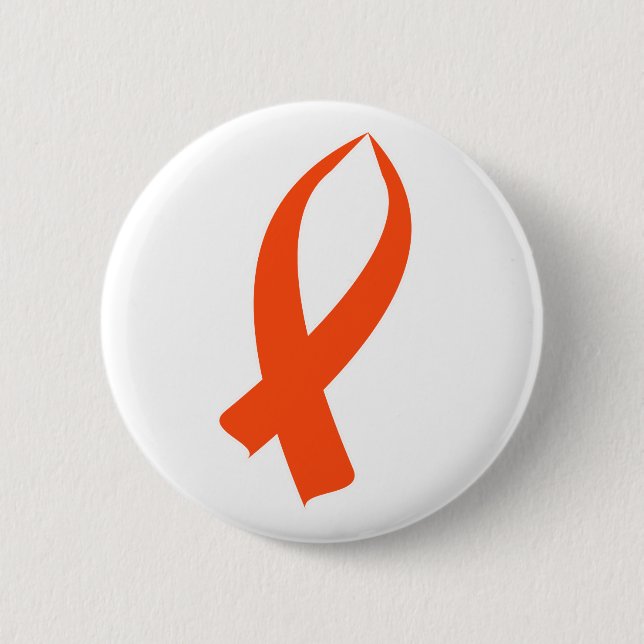 Awareness Ribbon (Orange) 6 Cm Round Badge (Front)